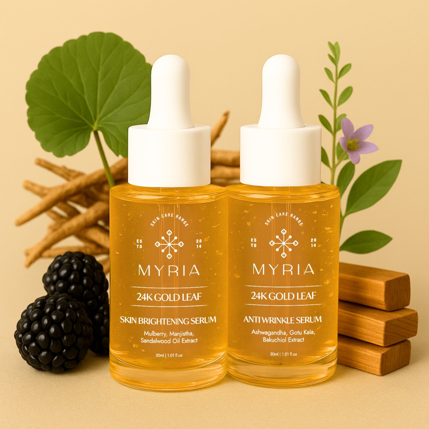 Myria 24K Gold Skin Brightening + Anti-Wrinkle Serum