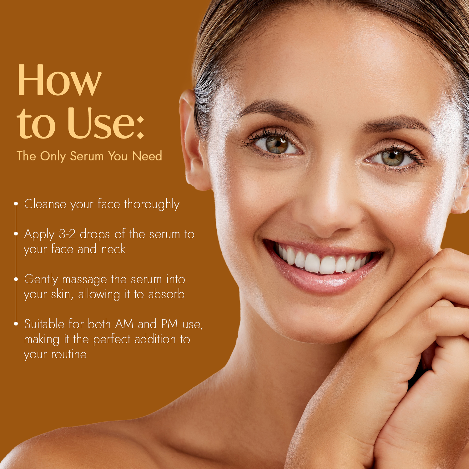 An infographic for 24K Gold Leaf Skin Brightening Serum.