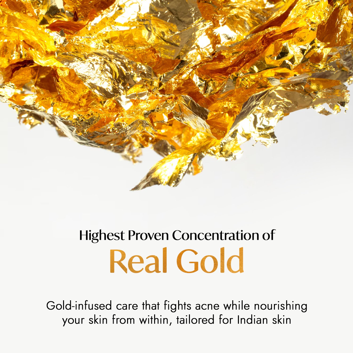 An infographic for 24K Gold Leaf Anti-Acne and Pimple Serum.