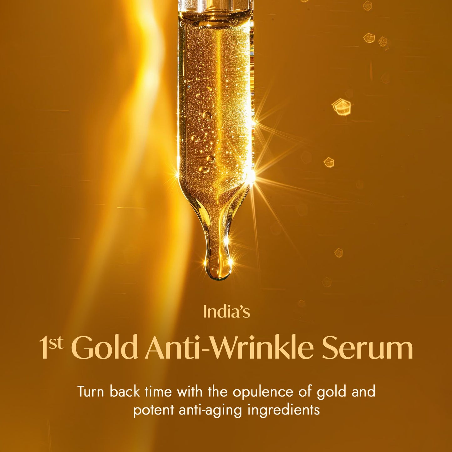 An infographic for 24K Gold Leaf Anti Wrinkle Serum.