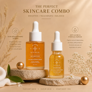 Myria 24K Gold Leaf Serum Combo: Brightening (30ml), Anti-Acne (15ml)