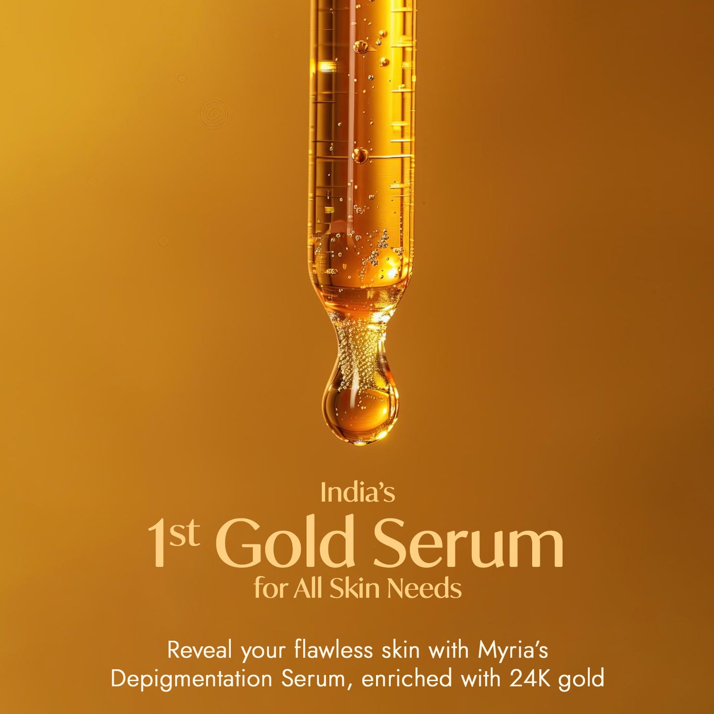 An infographic for 24K Gold Leaf Depigmentation Serum.