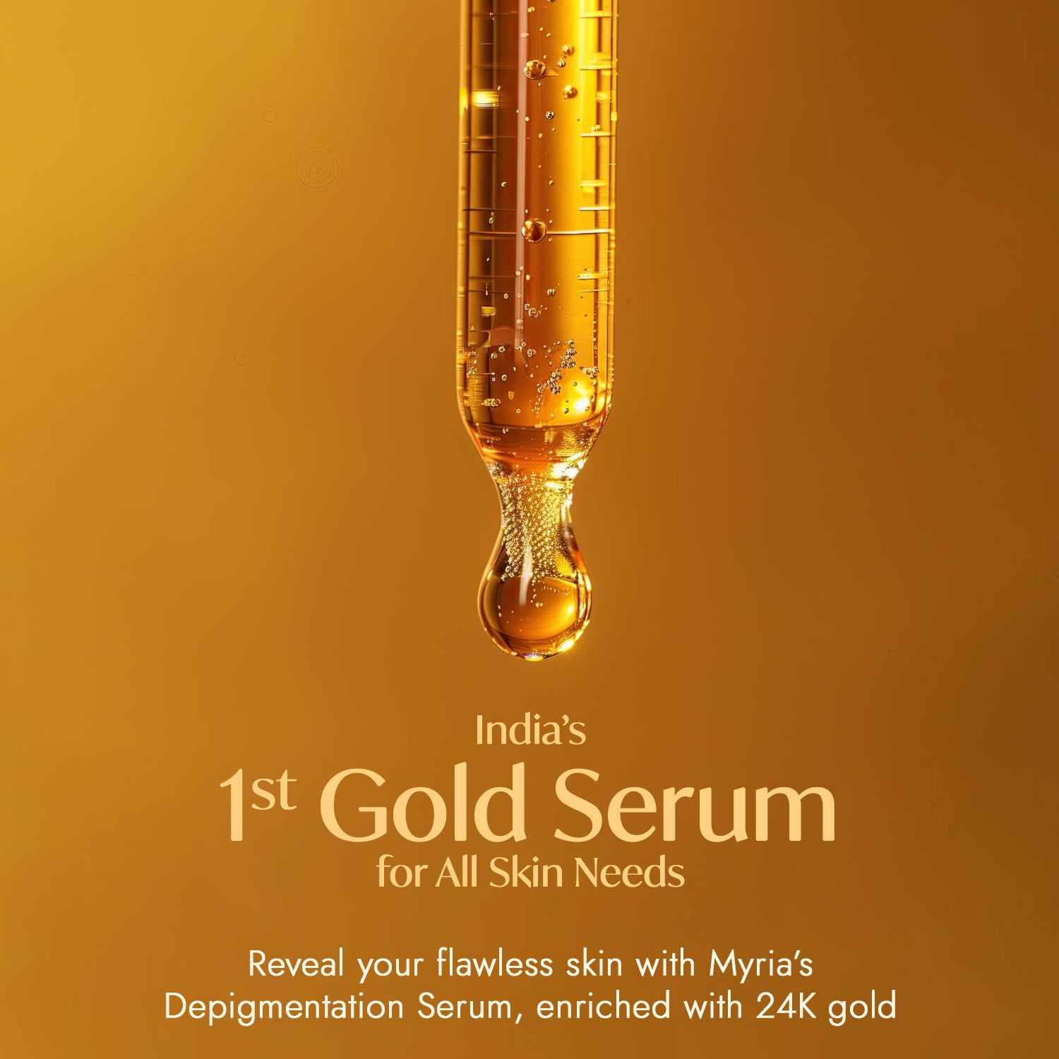 An infographic for 24K Gold Leaf Depigmentation Serum.